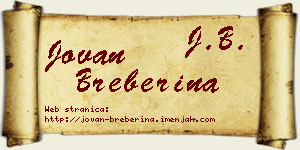 Jovan Breberina vizit kartica
